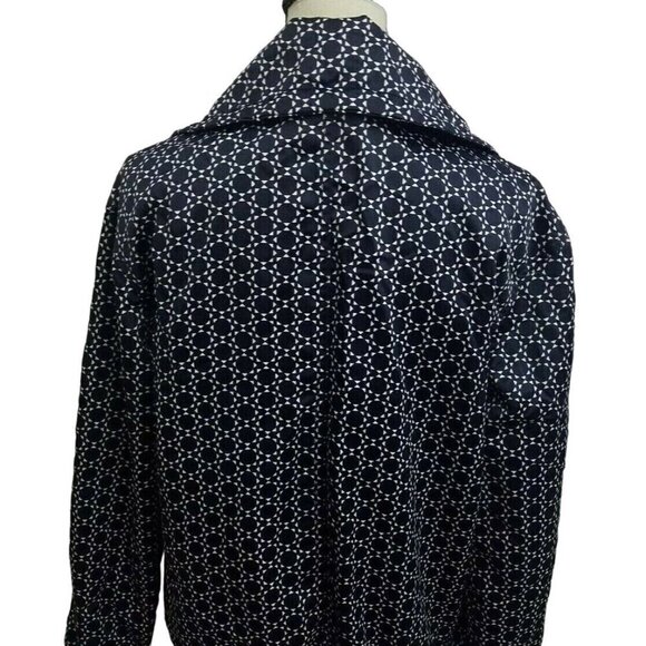 Bianca Nygard Weekend Womens Jacket Size 6 Blue Silver Snap Front Geometric - Picture 9 of 12
